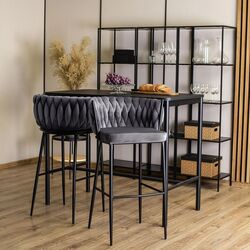 Барный стул Mebel Elite Flores (Grey/Black) Thumb