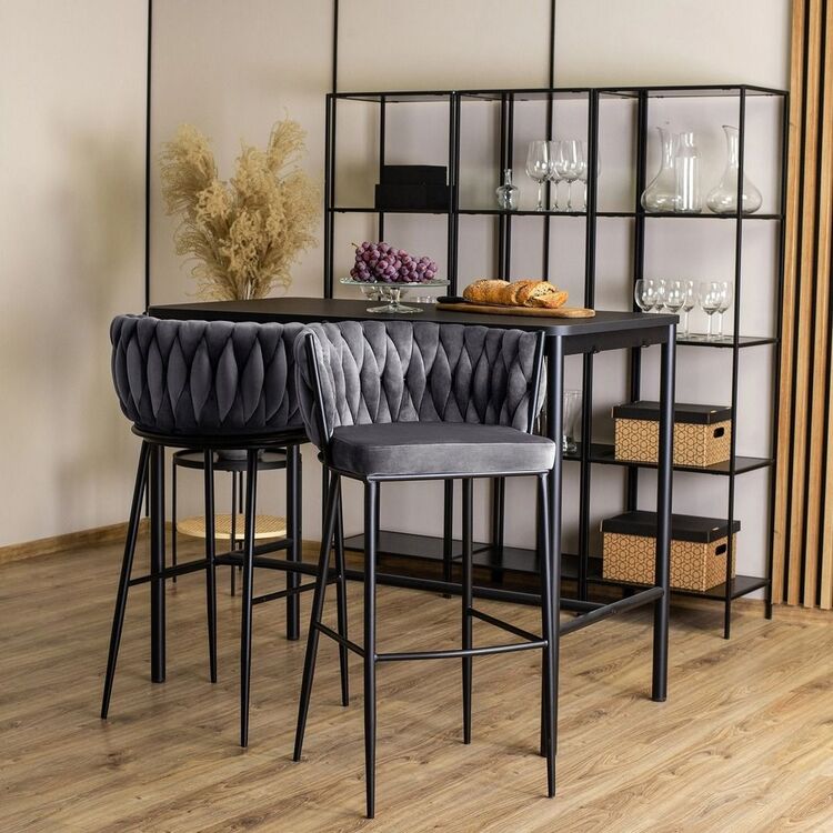 Барный стул Mebel Elite Flores (Grey/Black)