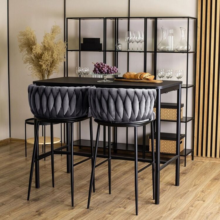 Барный стул Mebel Elite Flores (Grey/Black)