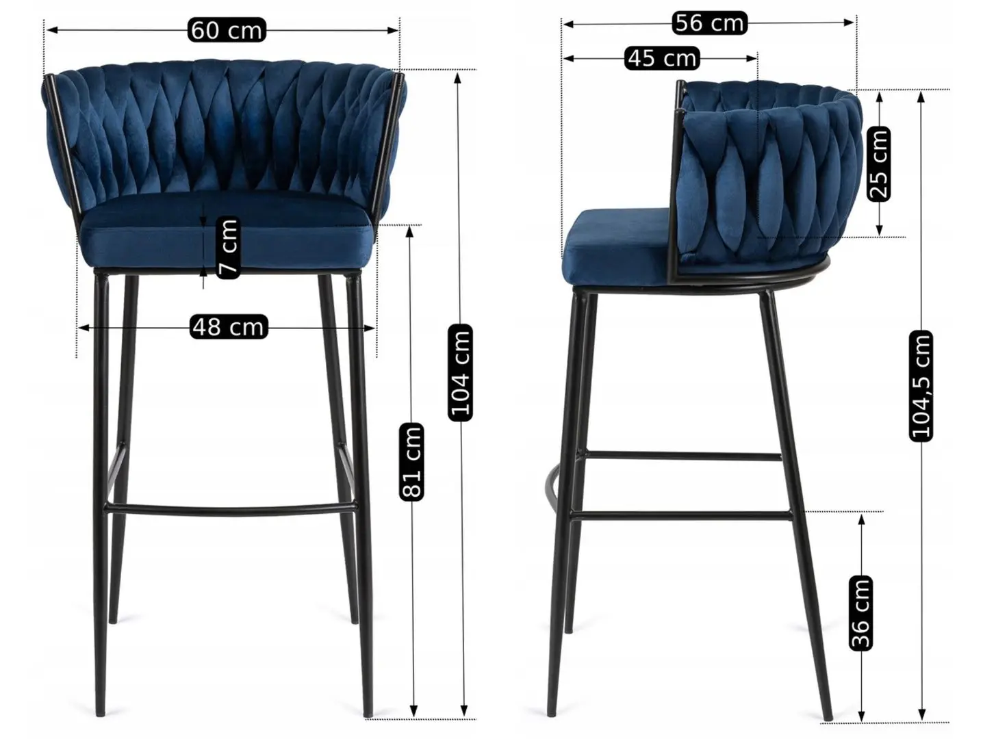 Scaun de bar Mebel Elite Flores (Navy Blue)
