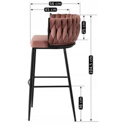Scaun de bar Mebel Elite Flores (Pink/Black) Thumb