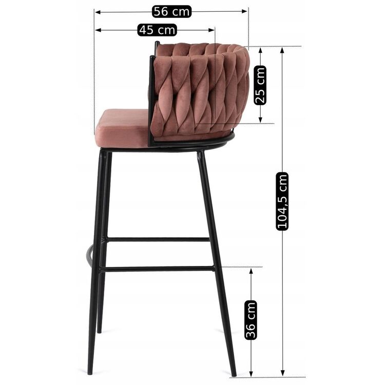 Scaun de bar Mebel Elite Flores (Pink/Black)
