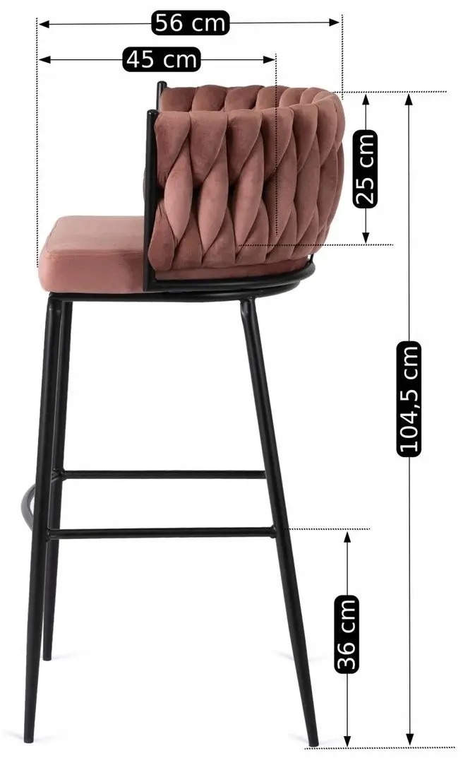 Барный стул Mebel Elite Flores (Pink/Black)