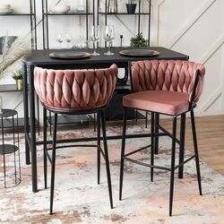 Scaun de bar Mebel Elite Flores (Pink/Black) Thumb