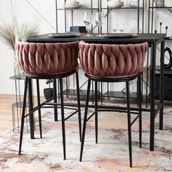 Scaun de bar Mebel Elite Flores (Pink/Black) Thumb