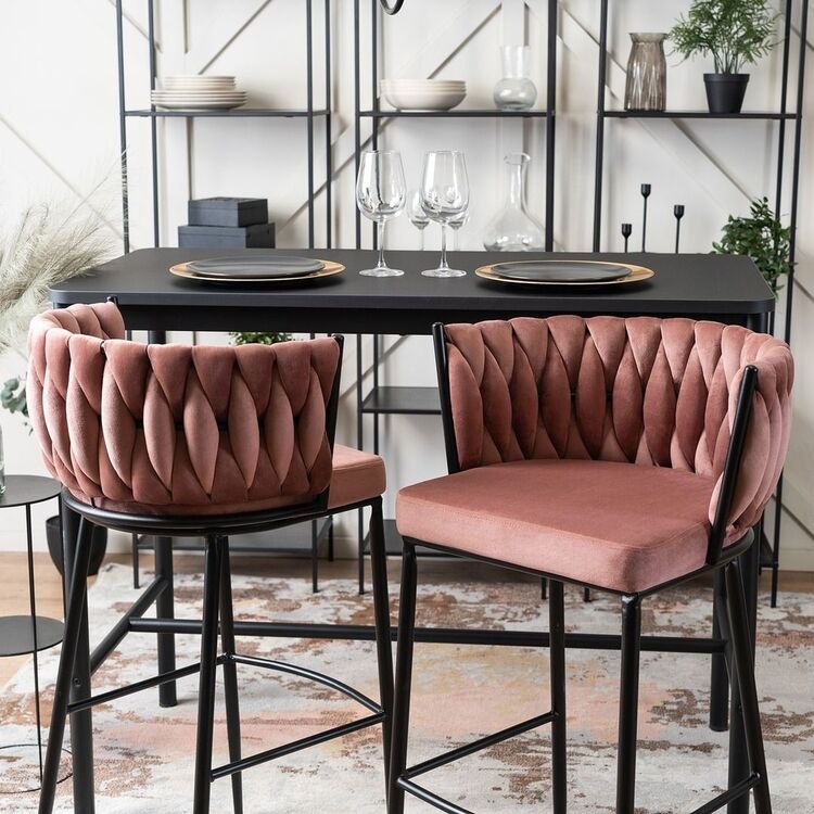 Scaun de bar Mebel Elite Flores (Pink/Black)