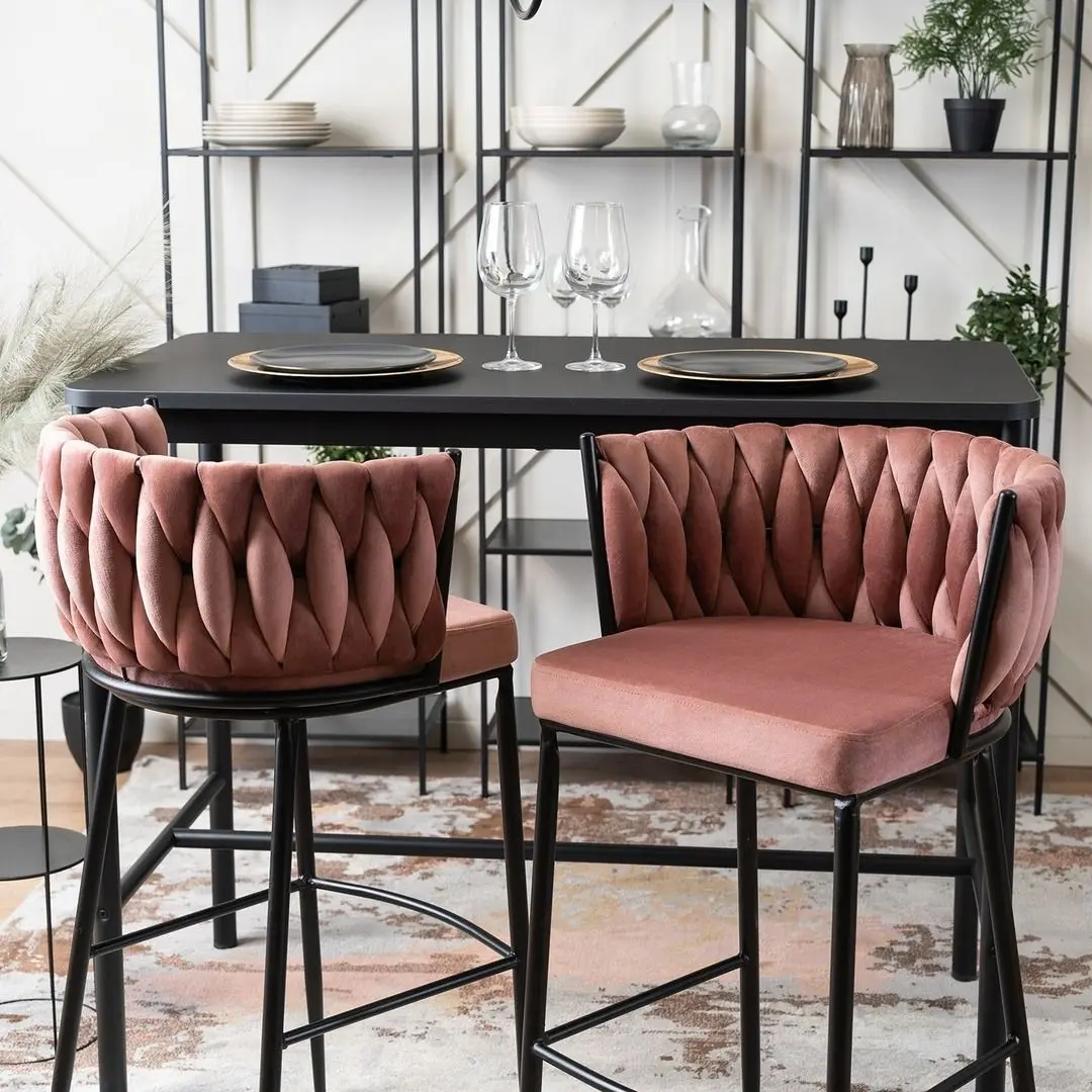 Барный стул Mebel Elite Flores (Pink/Black)