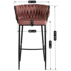 Scaun de bar Mebel Elite Flores (Pink/Black) Thumb