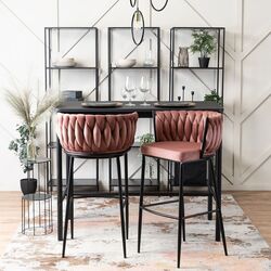 Scaun de bar Mebel Elite Flores (Pink/Black) Thumb
