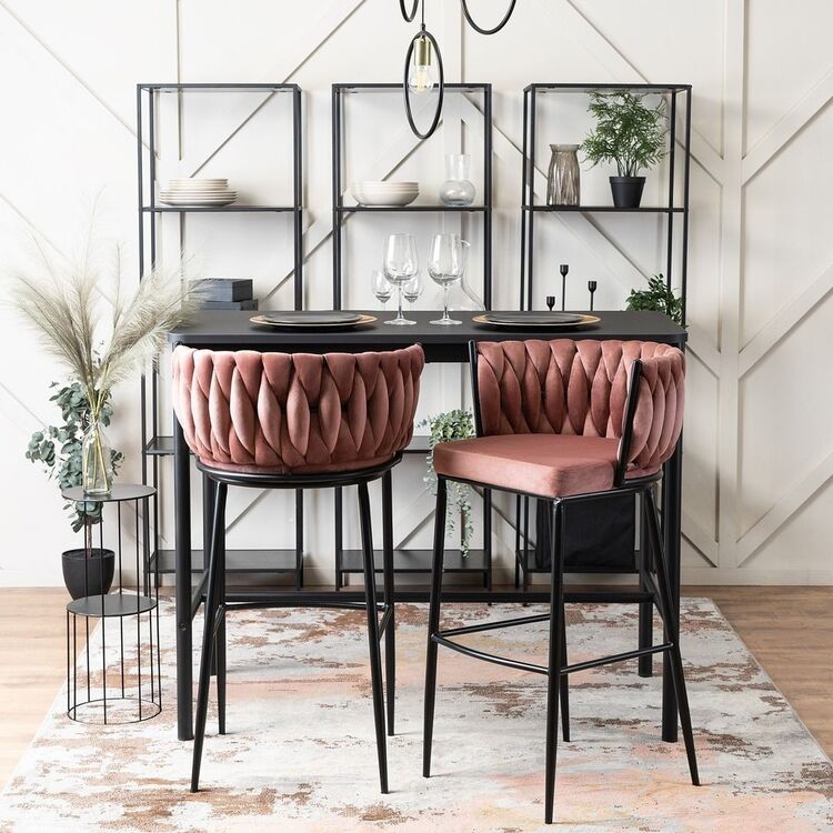 Scaun de bar Mebel Elite Flores (Pink/Black)