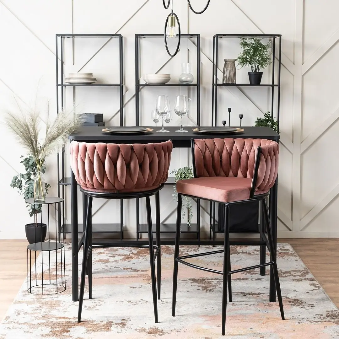 Барный стул Mebel Elite Flores (Pink/Black)