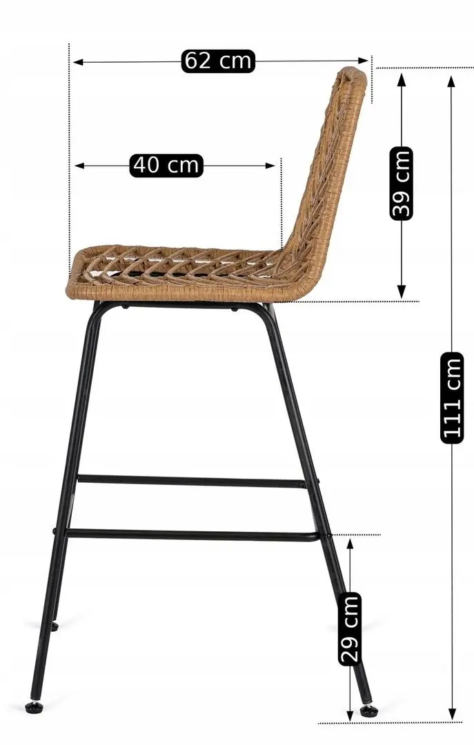 Scaun de bar Mebel Elite Jerry (Oak/Black) - 2