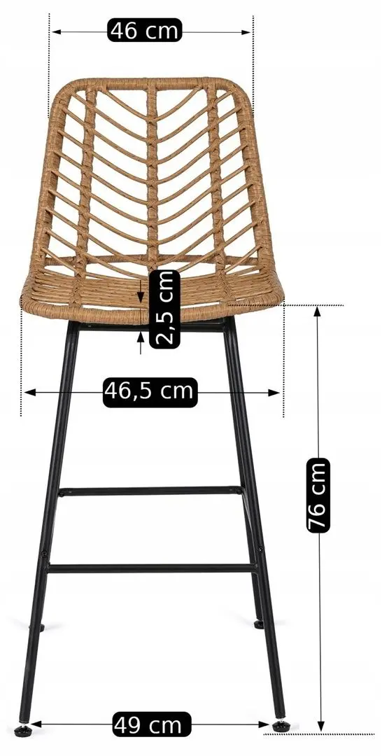 Scaun de bar Mebel Elite Jerry (Oak/Black) - 3