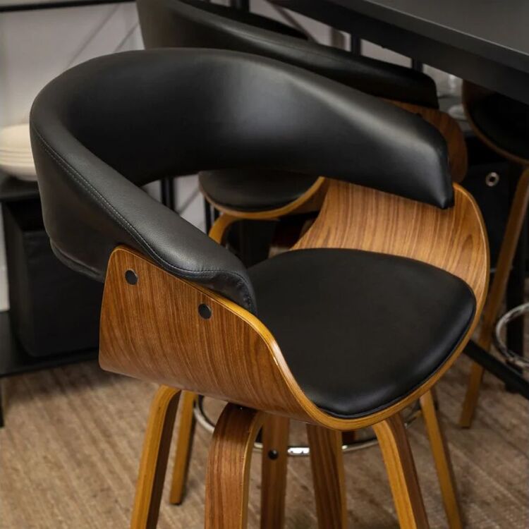 Scaun de bar Mebel Elite Jersey (Black/Natural)