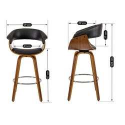 Scaun de bar Mebel Elite Jersey (Black/Natural) Thumb