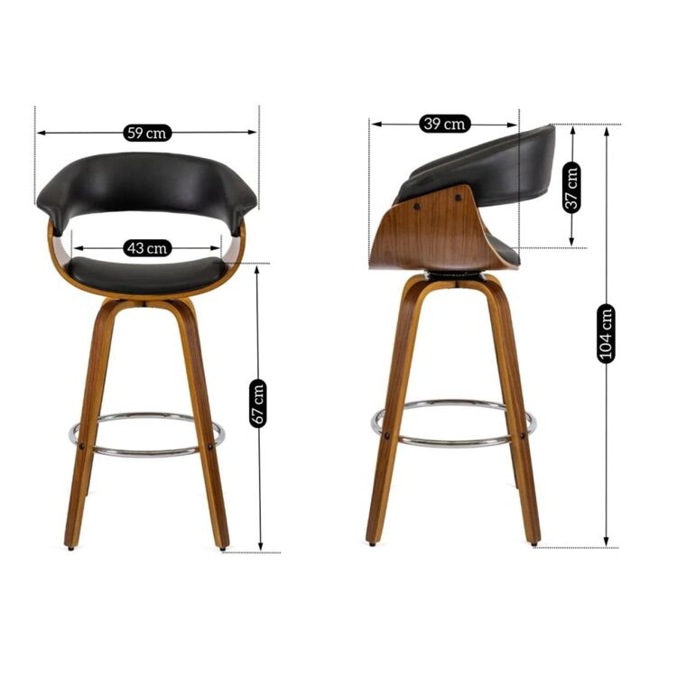Scaun de bar Mebel Elite Jersey (Black/Natural)
