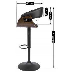 Барный стул Mebel Elite Nevada (Black/Walnut) Thumb