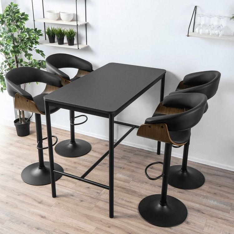 Барный стул Mebel Elite Nevada (Black/Walnut)