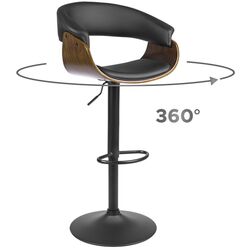 Барный стул Mebel Elite Nevada (Black/Walnut) Thumb