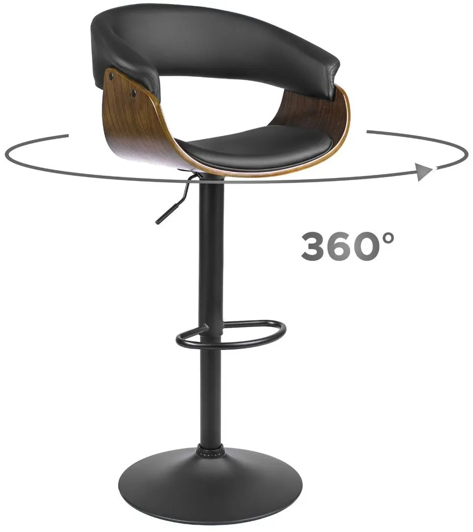 Барный стул Mebel Elite Nevada (Black/Walnut)