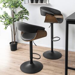 Барный стул Mebel Elite Nevada (Black/Walnut) Thumb