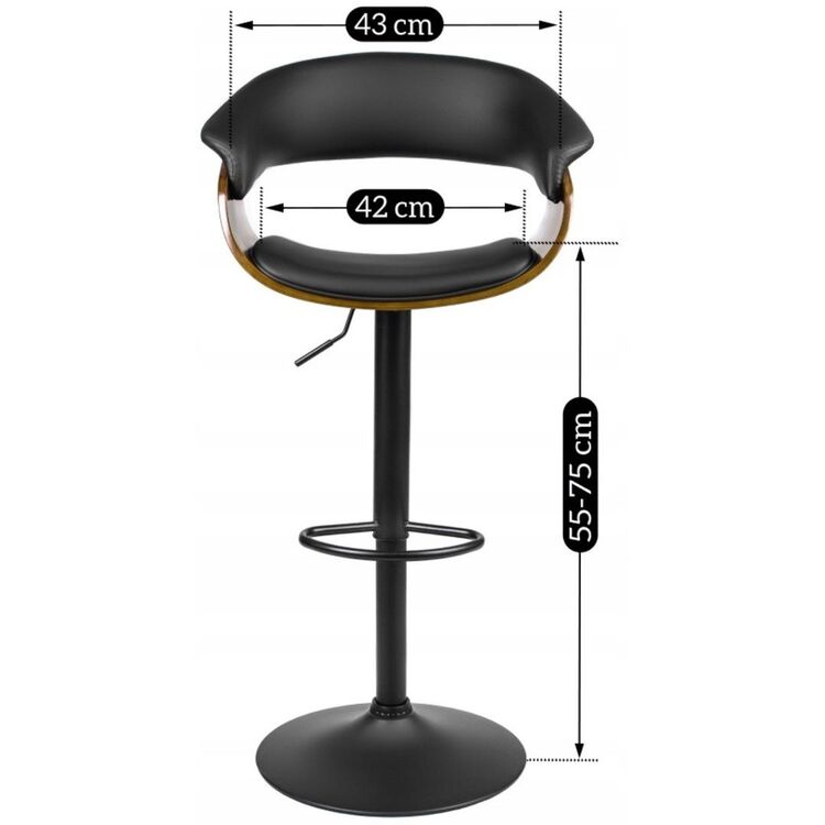 Барный стул Mebel Elite Nevada (Black/Walnut)