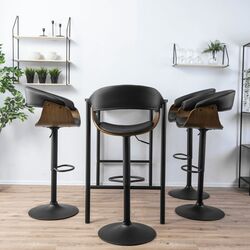 Барный стул Mebel Elite Nevada (Black/Walnut) Thumb
