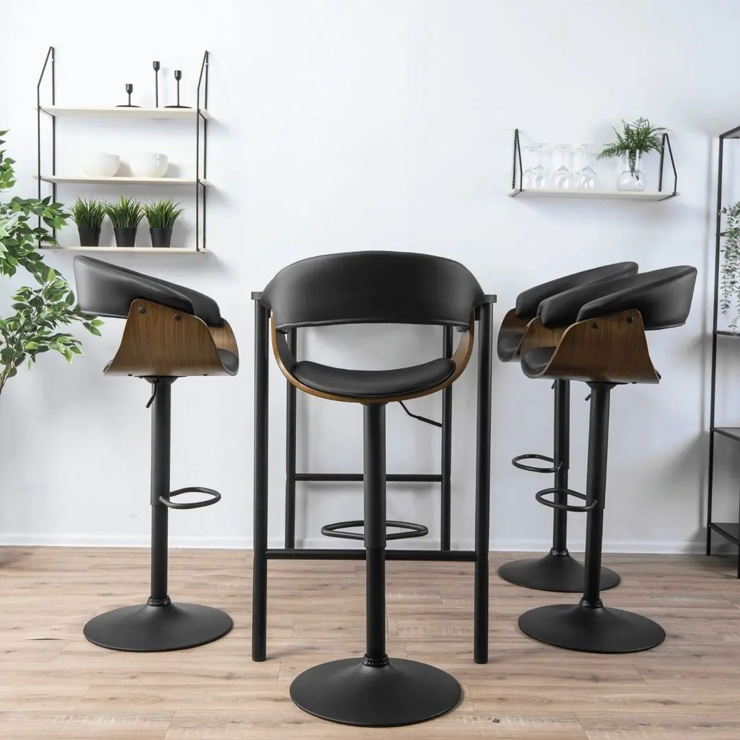 Барный стул Mebel Elite Nevada (Black/Walnut)