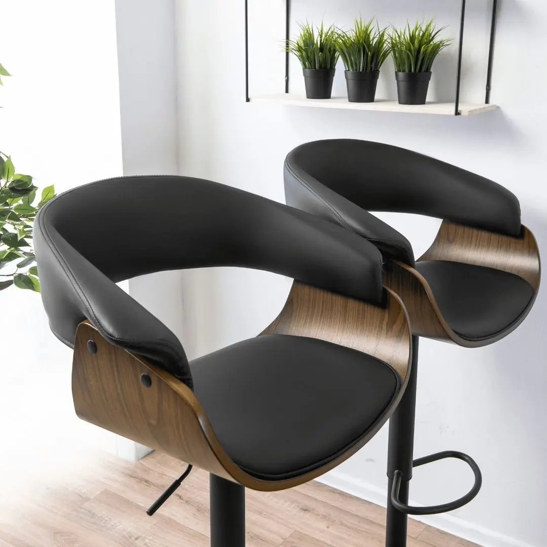 Барный стул Mebel Elite Nevada (Black/Walnut)