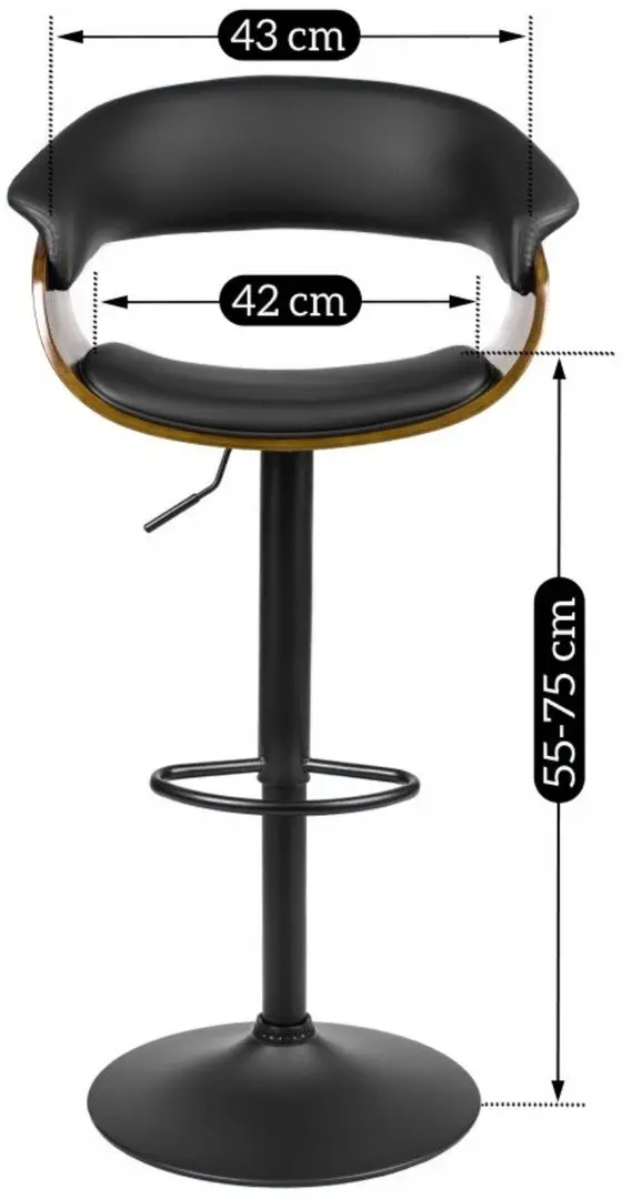 Барный стул Mebel Elite Nevada (Black/Walnut)