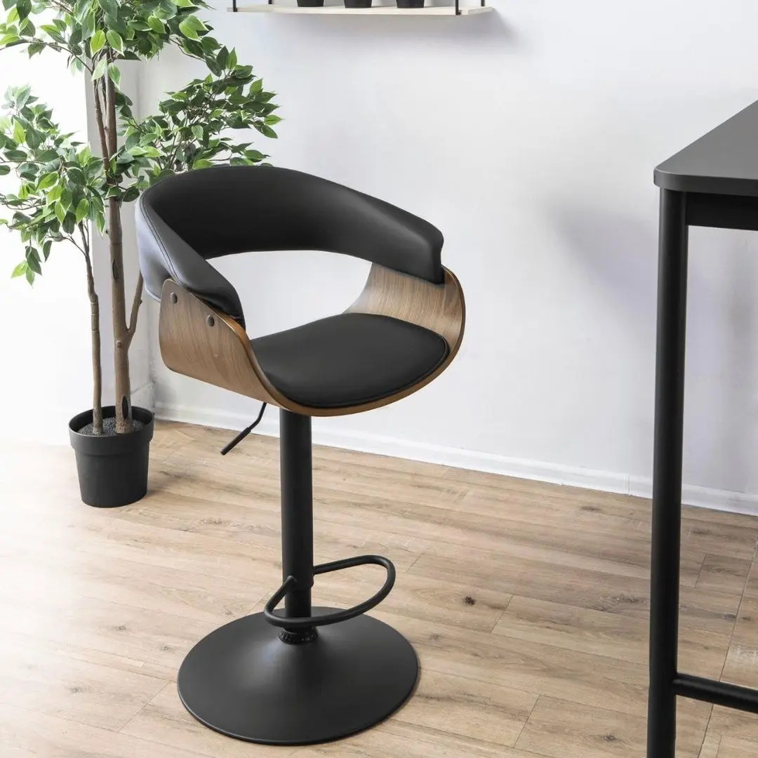 Барный стул Mebel Elite Nevada (Black/Walnut)