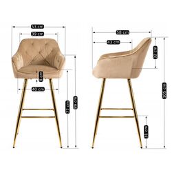 Scaun de bar Mebel Elite Salem (Beige) Thumb