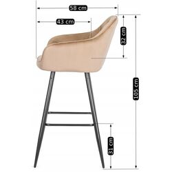 Барный стул Mebel Elite Salem (Beige/Black) Thumb
