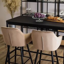Барный стул Mebel Elite Salem (Beige/Black) Thumb