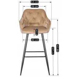 Барный стул Mebel Elite Salem (Beige/Black) Thumb
