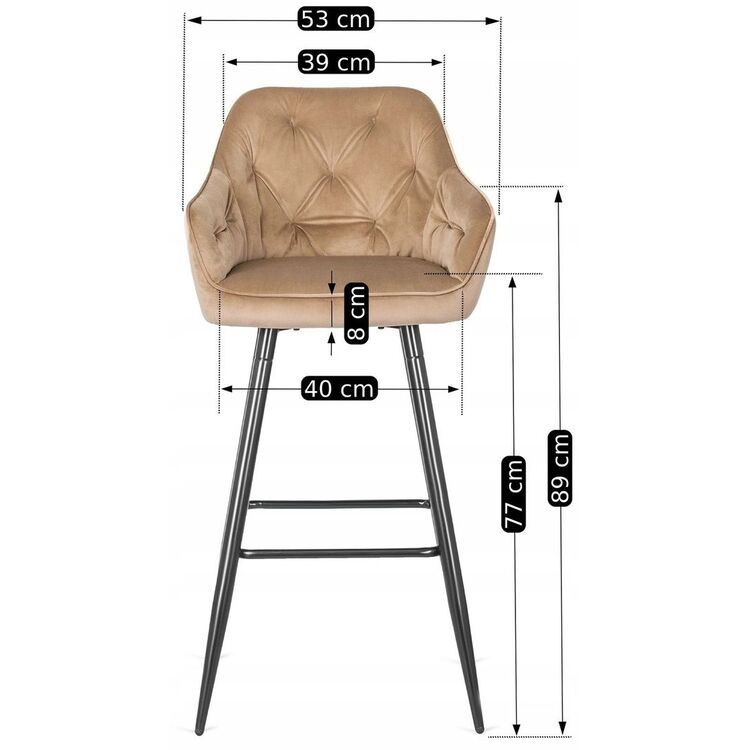 Барный стул Mebel Elite Salem (Beige/Black)