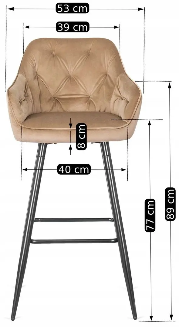 Scaun de bar Mebel Elite Salem (Beige/Black)