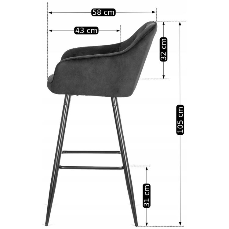 Scaun de bar Mebel Elite Salem (Black)