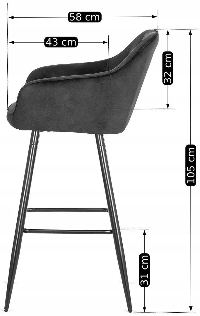 Scaun de bar Mebel Elite Salem (Black)