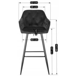 Scaun de bar Mebel Elite Salem (Black) Thumb