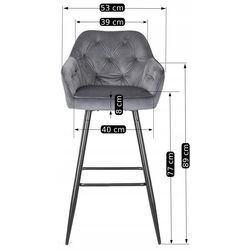 Scaun de bar Mebel Elite Salem (Grey/Black) Thumb