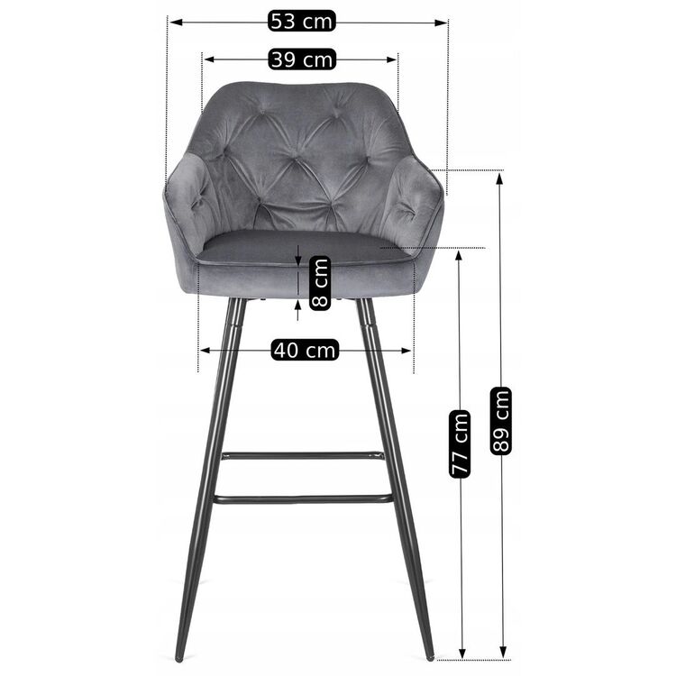Scaun de bar Mebel Elite Salem (Grey/Black)