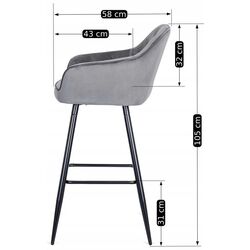 Scaun de bar Mebel Elite Salem (Grey/Black) Thumb