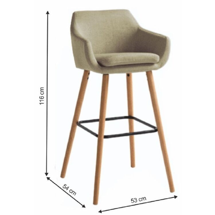 Барный стул Mobhaus Tahira (Beige/Beech)