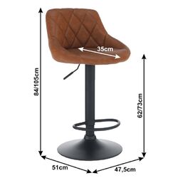 Scaun de bar Mobhaus Terkan (Cognac) Thumb