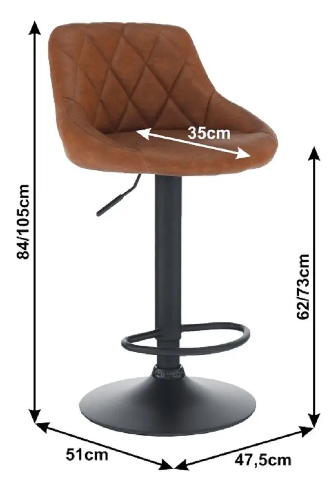 Scaun de bar Mobhaus Terkan (Cognac) - 12