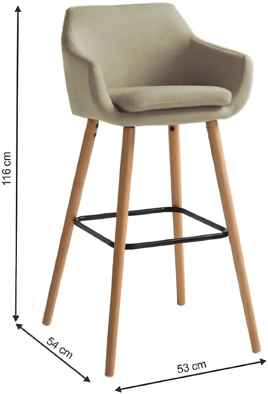 Set scaune de bar Mobhaus Tahira 2pcs (Beige/Beech)