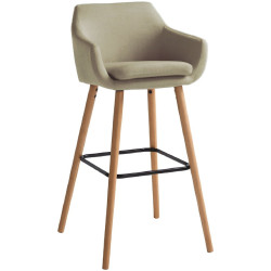 Set scaune de bar Mobhaus Tahira 2pcs (Beige/Beech) Thumb