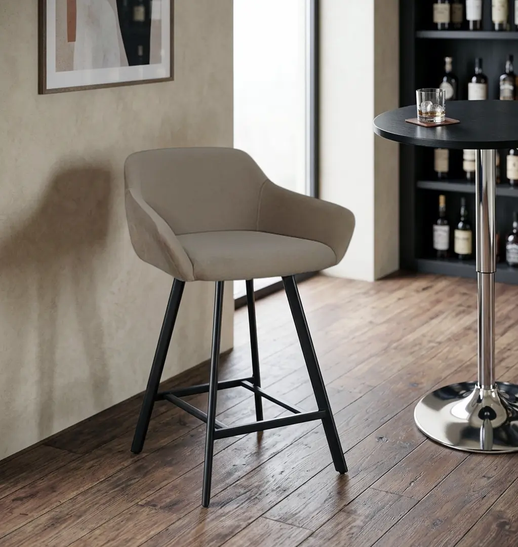 Scaun de bar Mobiland MEY Anka 06 (Beige/Black)