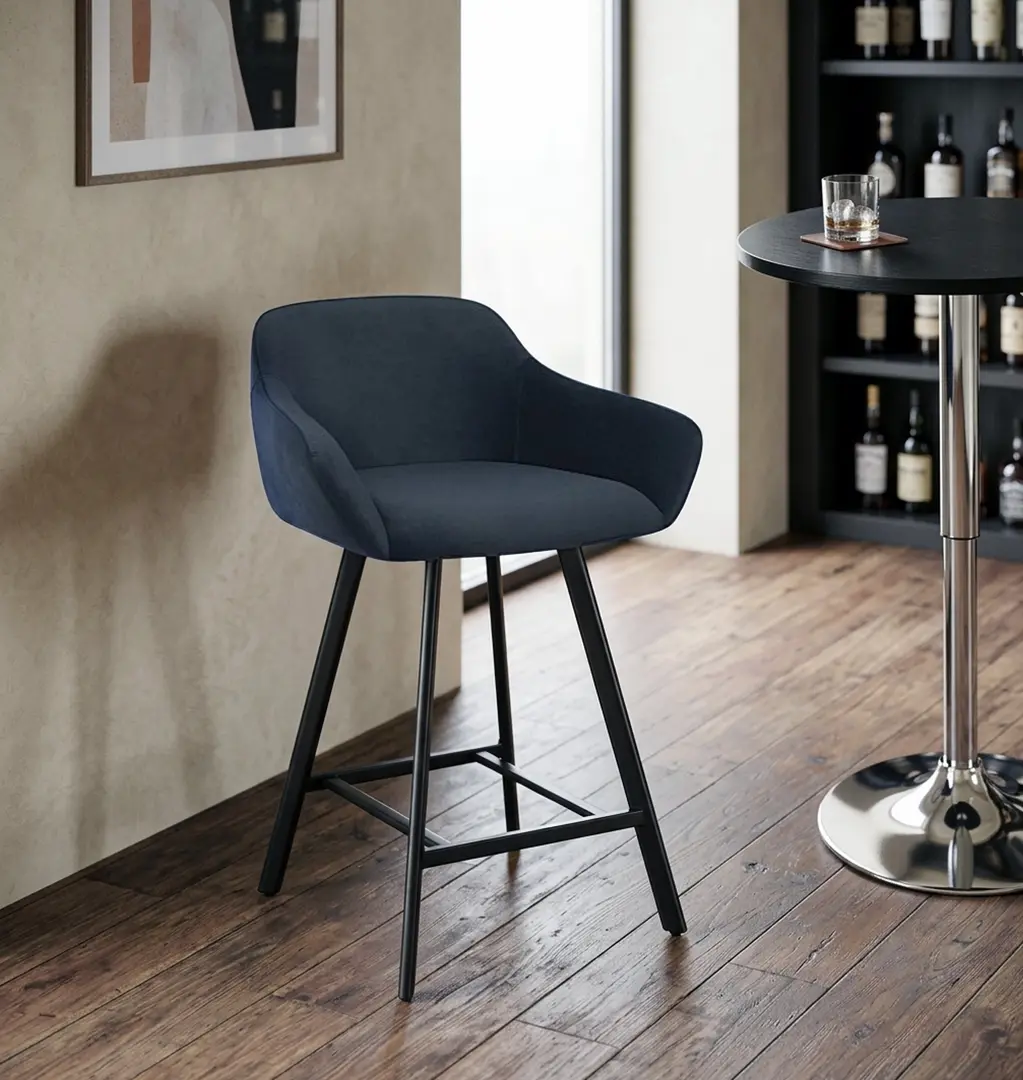 Scaun de bar Mobiland MEY Anka 21 (Dark Blue/Black)